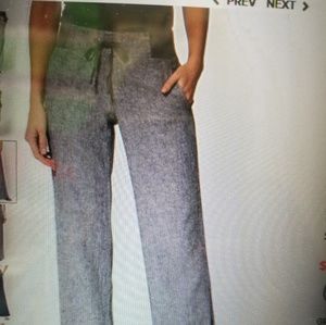 Linen-blend wide leg pant
